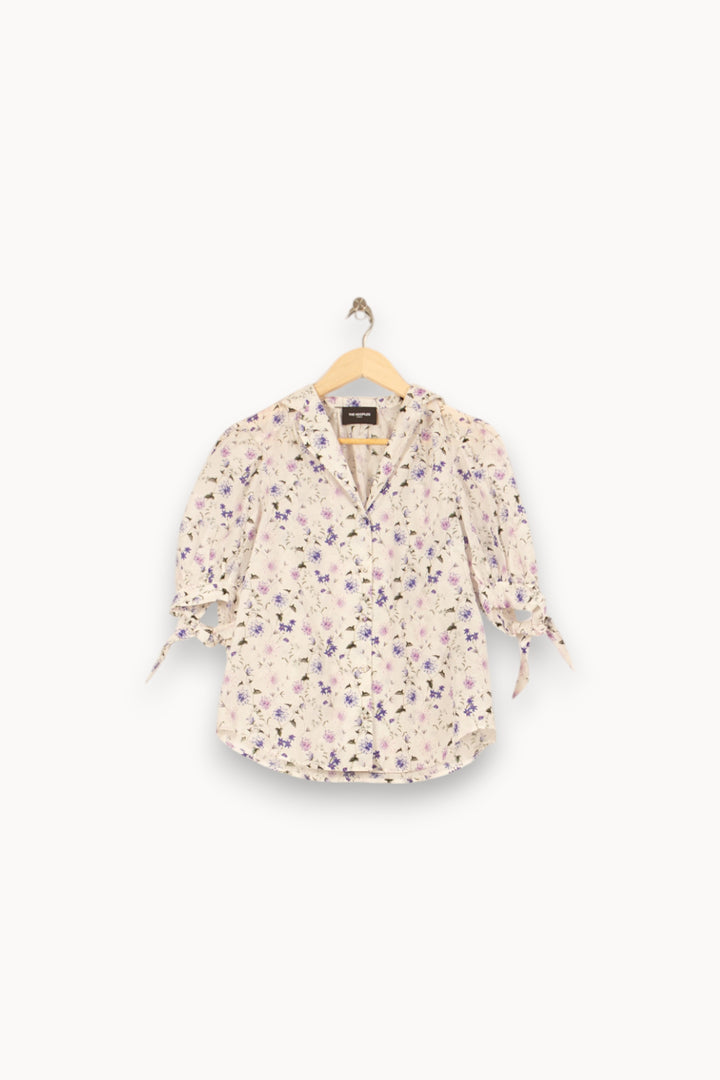 Blouse Écrue et Violette - Taille L/40 de la marque The Kooples | PARAD55070 - Vendu par Paradigme - Image 2