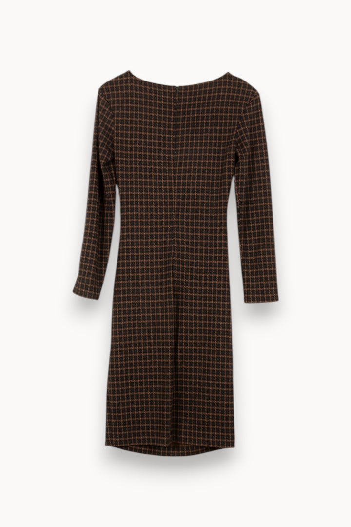 Robe Midi Marron et Noir - Taille S/36 de la marque Weekend Max Mara | PARAD55076 - Vendu par Paradigme - Image 4
