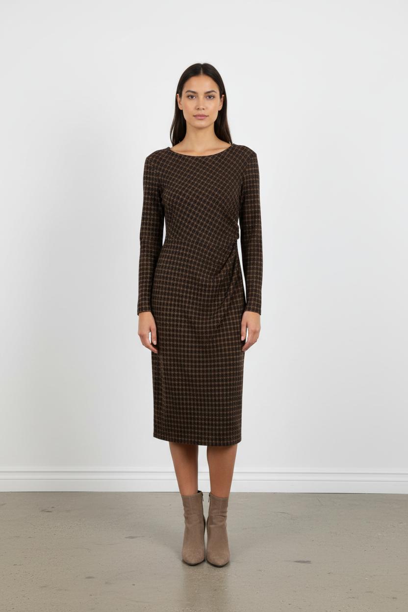 Robe Midi Marron et Noir - Taille S/36