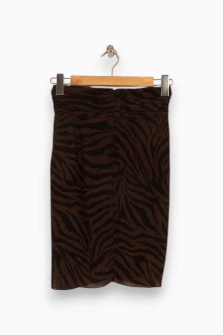 Jupe Imprimée Marron et Noire - Taille S/36 de la marque ba&sh | PARAD55083 - Vendu par Paradigme - Image 4