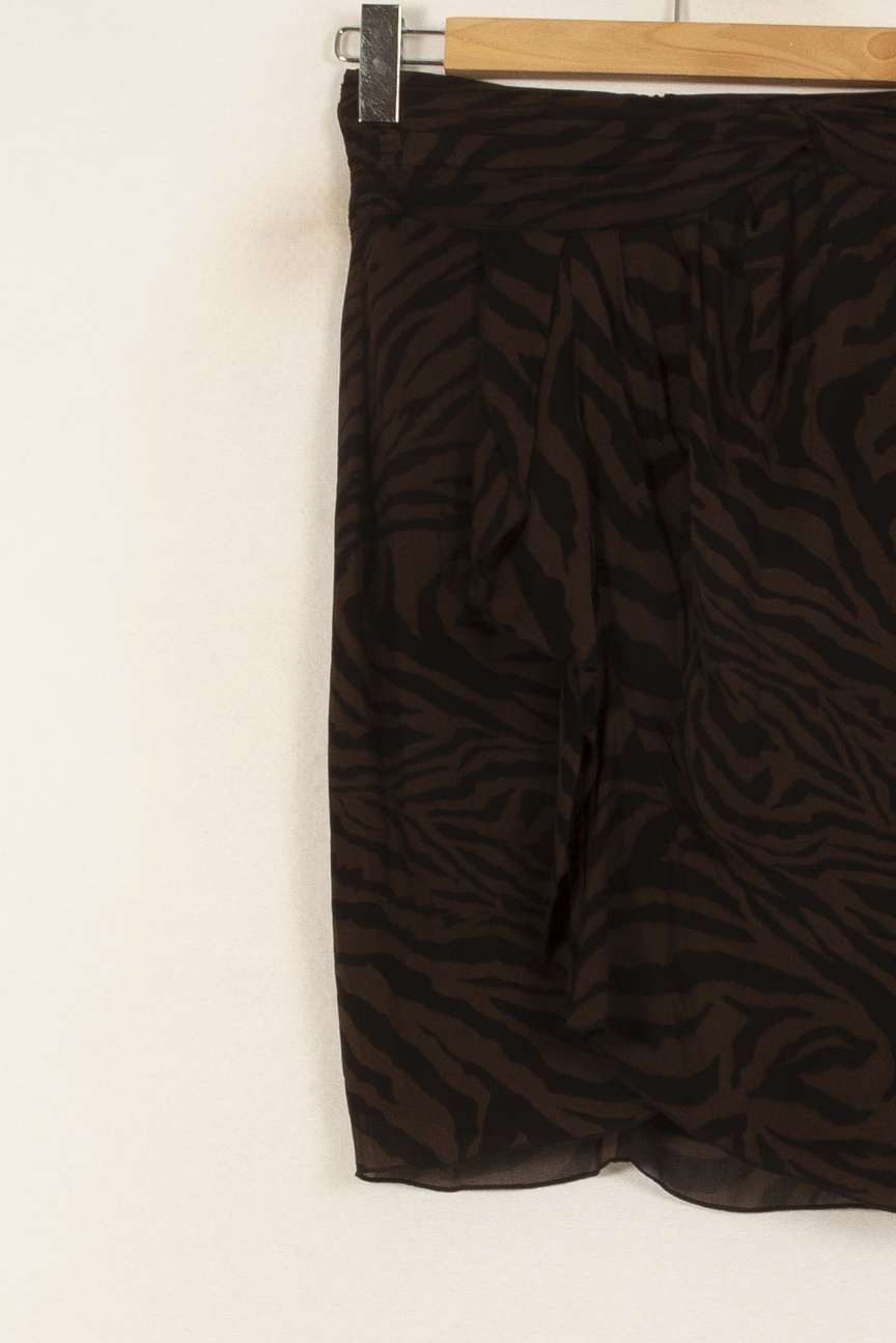 Jupe Imprimée Marron et Noire - Taille S/36 de la marque ba&sh | PARAD55083 - Vendu par Paradigme - Image 3