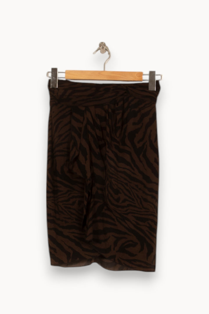 Jupe Imprimée Marron et Noire - Taille S/36 de la marque ba&sh | PARAD55083 - Vendu par Paradigme - Image 2