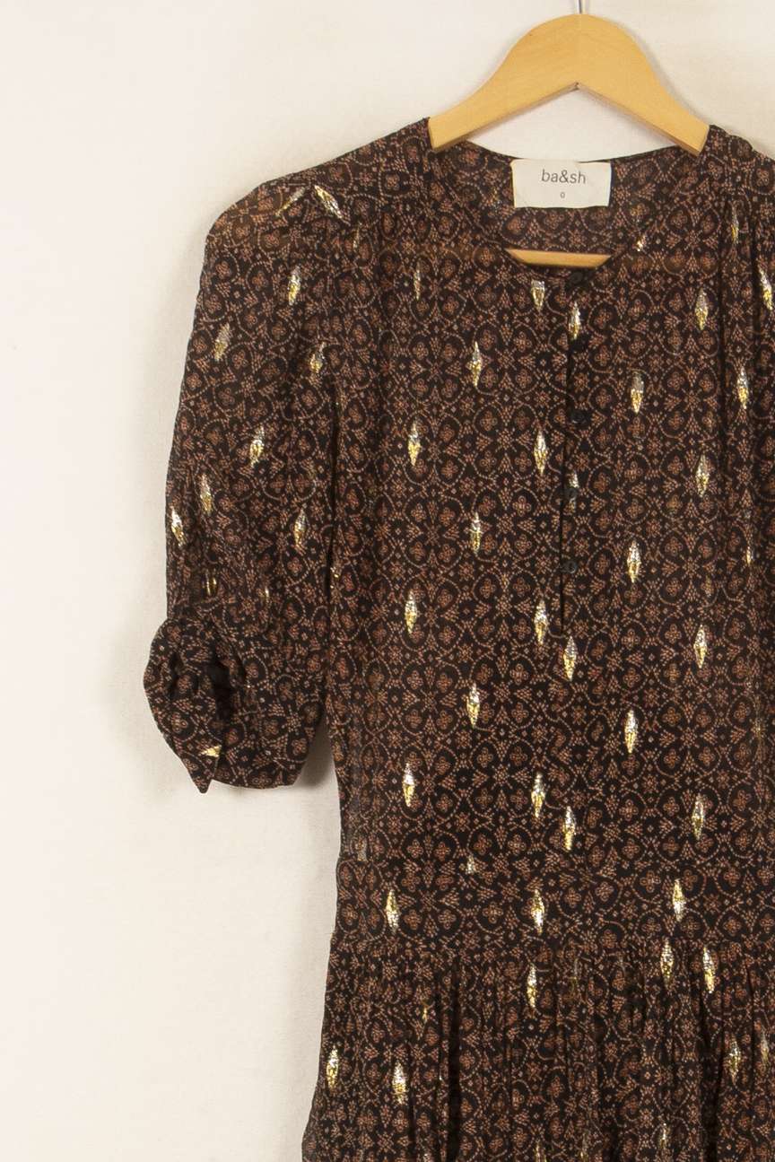 Robe Courte Marron - Taille XS/34 de la marque ba&sh | PARAD55087 - Vendu par Paradigme - Image 3
