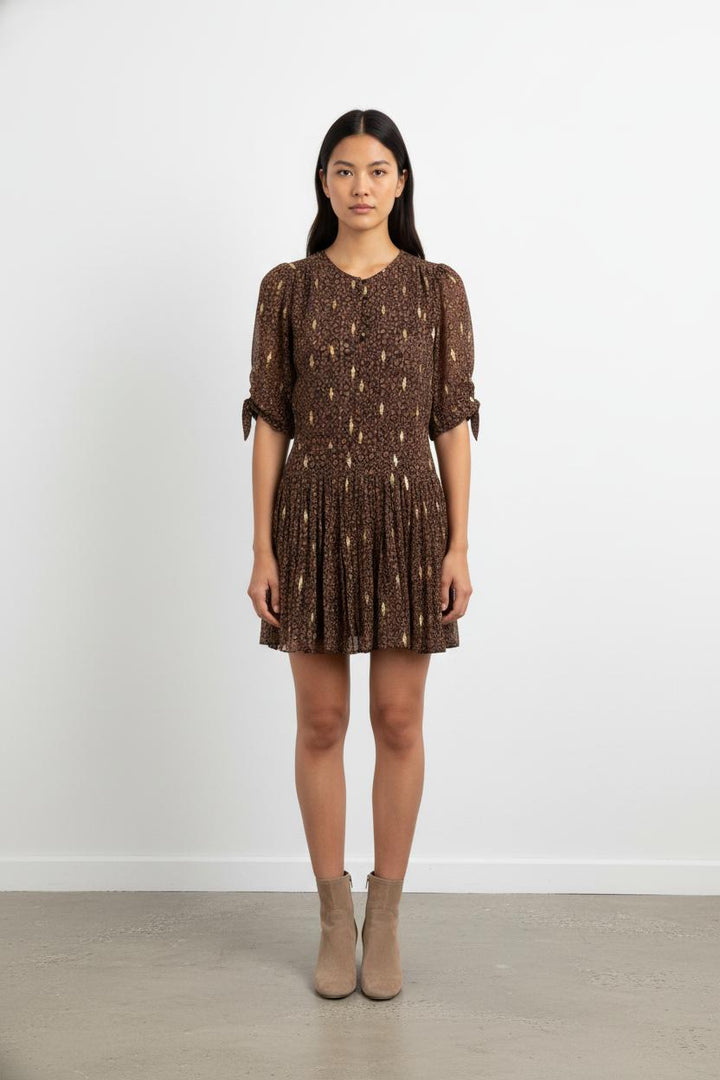 Robe Courte Marron - Taille XS/34