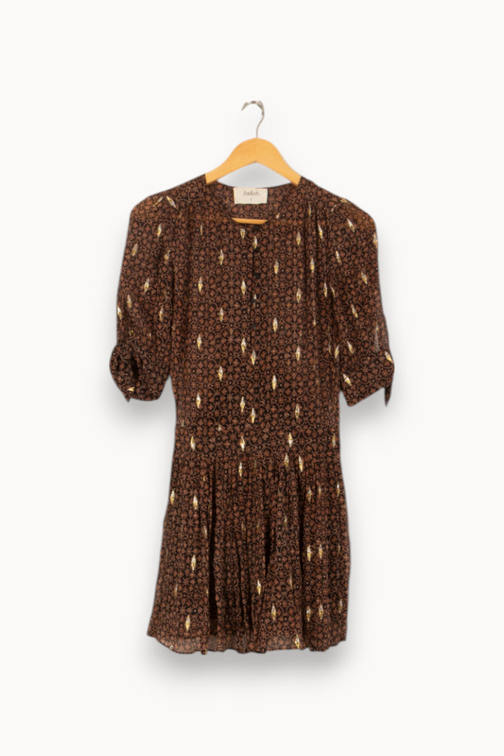Robe Courte Marron - Taille XS/34 de la marque ba&sh | PARAD55087 - Vendu par Paradigme - Image 2