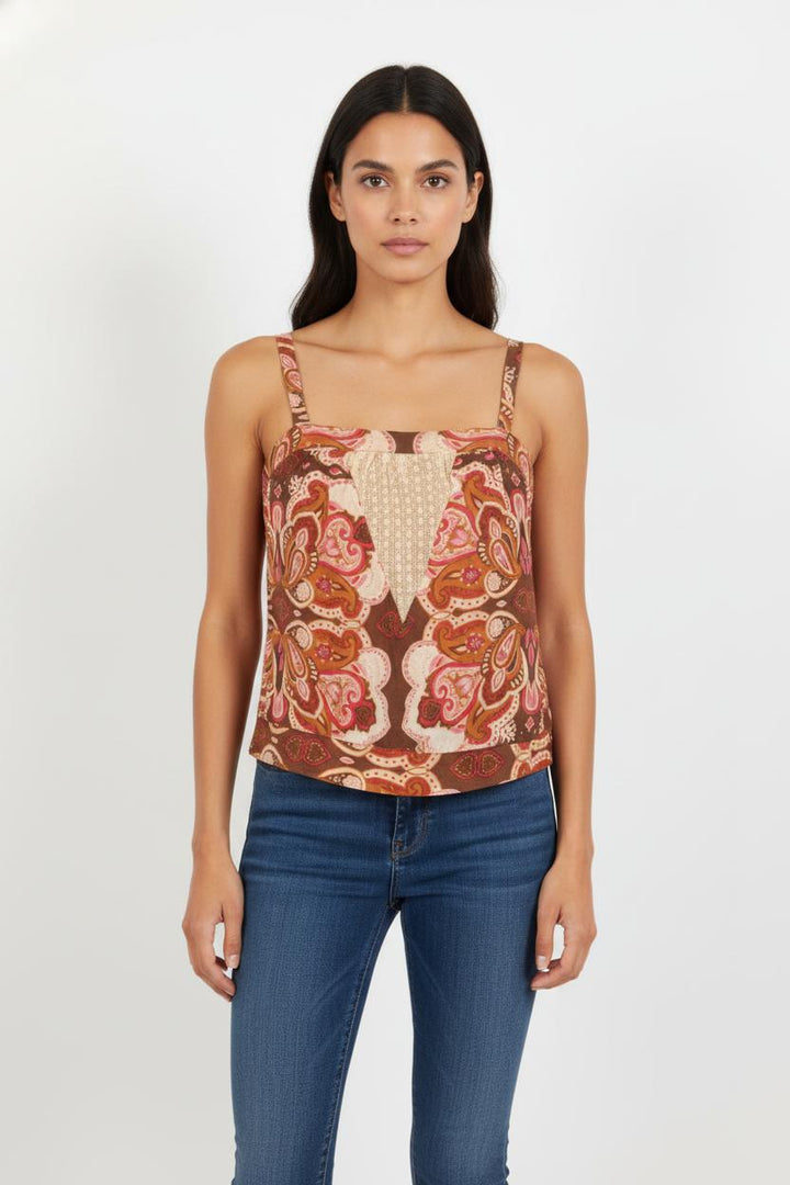 Débardeur Marron et Rose - Taille S/36