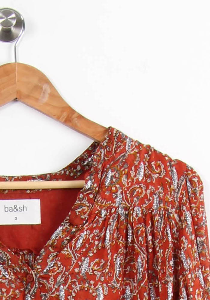 Blouse Rouge - Taille L/40 de la marque ba&sh | PARAD55097 - Vendu par Paradigme - Image 3