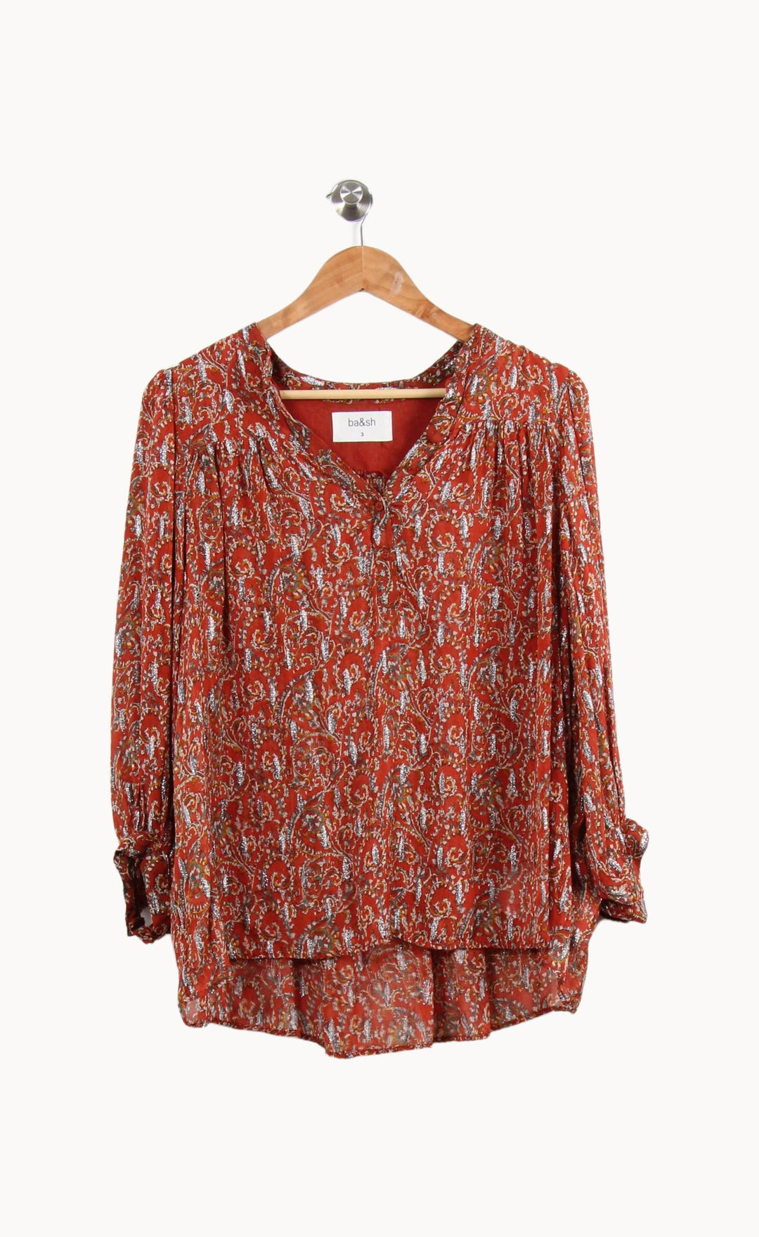 Blouse Rouge - Taille L/40 de la marque ba&sh | PARAD55097 - Vendu par Paradigme - Image 2