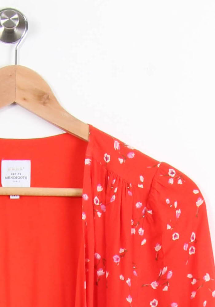 Robe Longue Rouge à Fleurs - Taille M/38 de la marque Petite Mendigote | PARAD55103 - Vendu par Paradigme - Image 3
