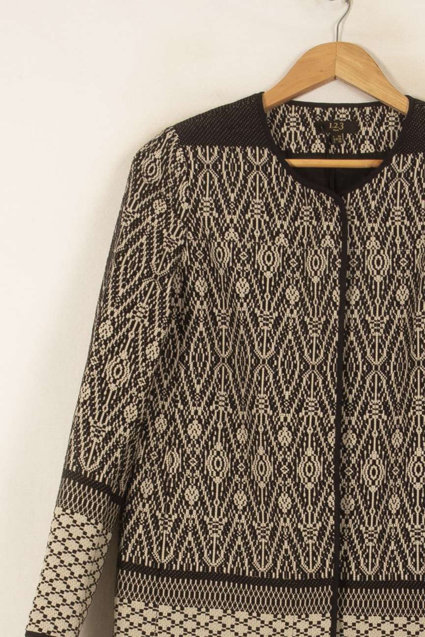 Veste Imprimée Noire et Beige - Taille M/38 de la marque Maison 123 | PARAD55121 - Vendu par Paradigme - Image 3