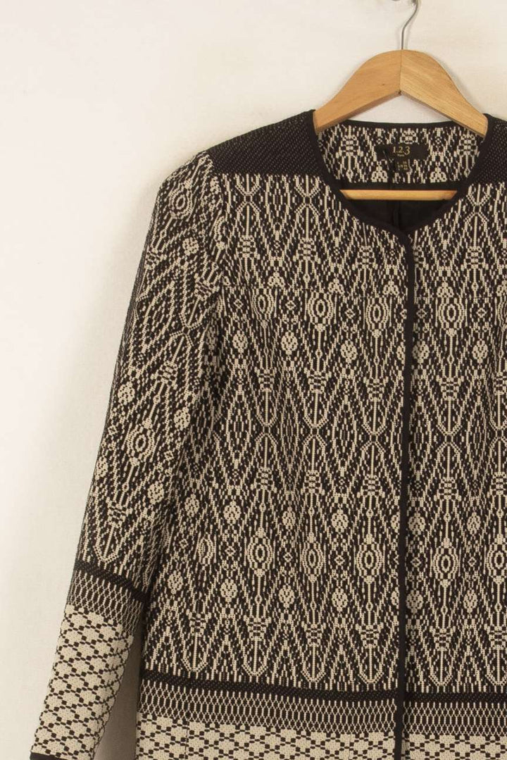 Veste Imprimée Noire et Beige - Taille M/38 de la marque Maison 123 | PARAD55121 - Vendu par Paradigme - Image 3