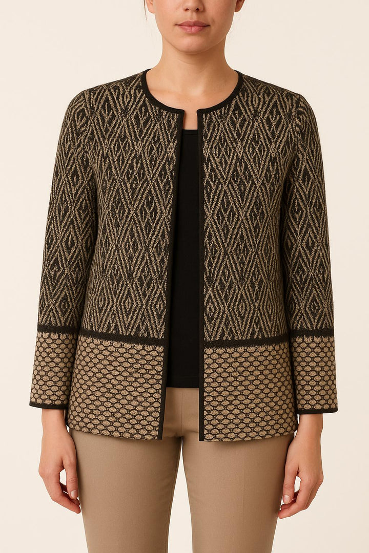 Veste Imprimée Noire et Beige - Taille M/38 de la marque Maison 123 | PARAD55121 - Vendu par Paradigme - Image 1