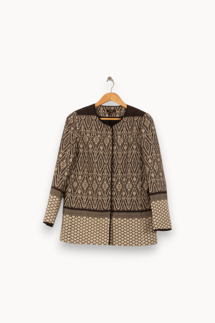 Veste Imprimée Noire et Beige - Taille M/38 de la marque Maison 123 | PARAD55121 - Vendu par Paradigme - Image 2