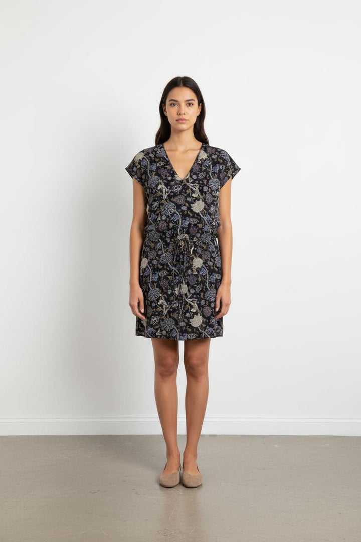 Robe Courte Bleu et Beige - Taille M/38