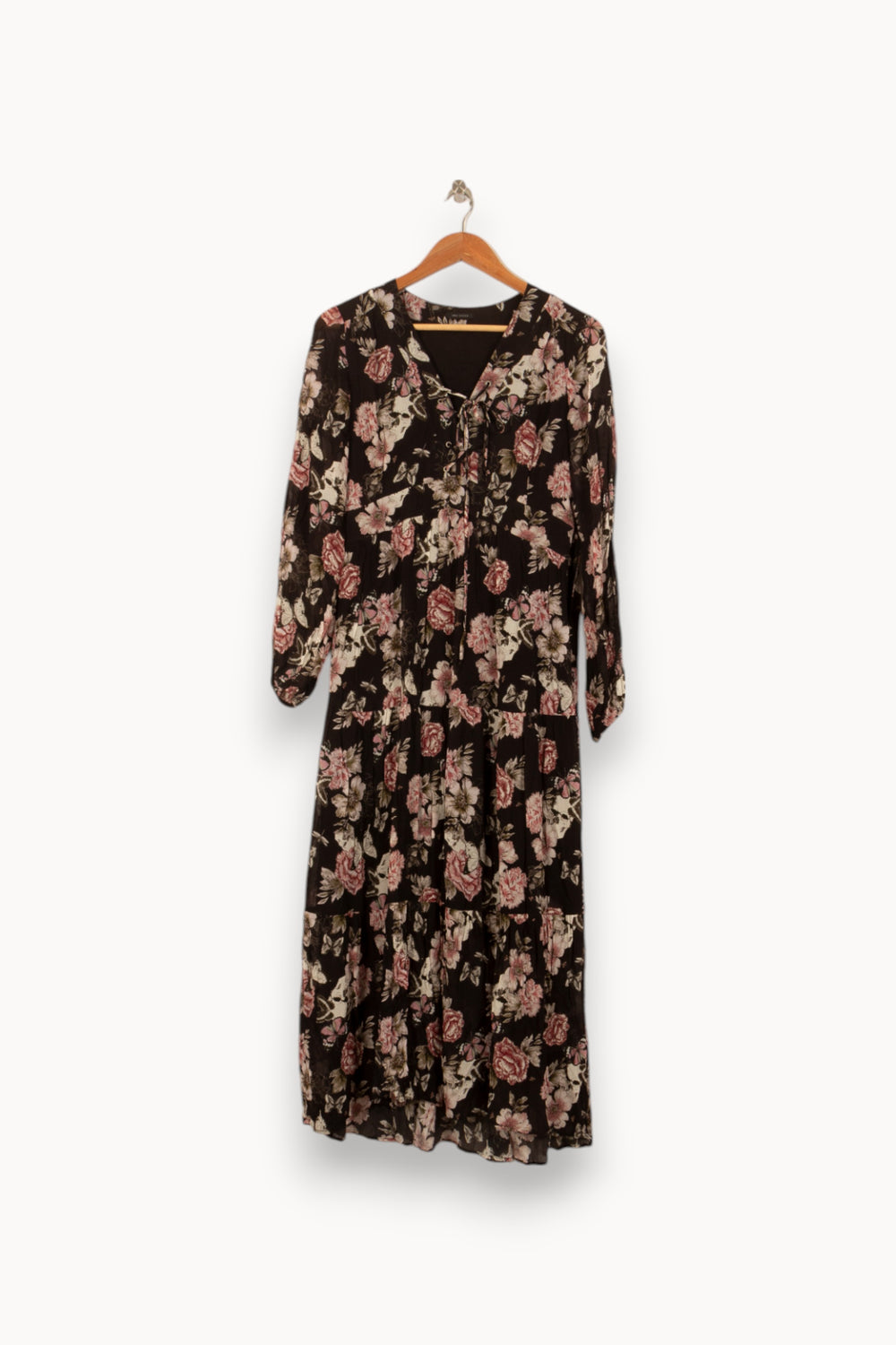 Robe Longue Noire et Fleurie - Taille M/38 de la marque IKKS | PARAD55138 - Vendu par Paradigme - Image 2