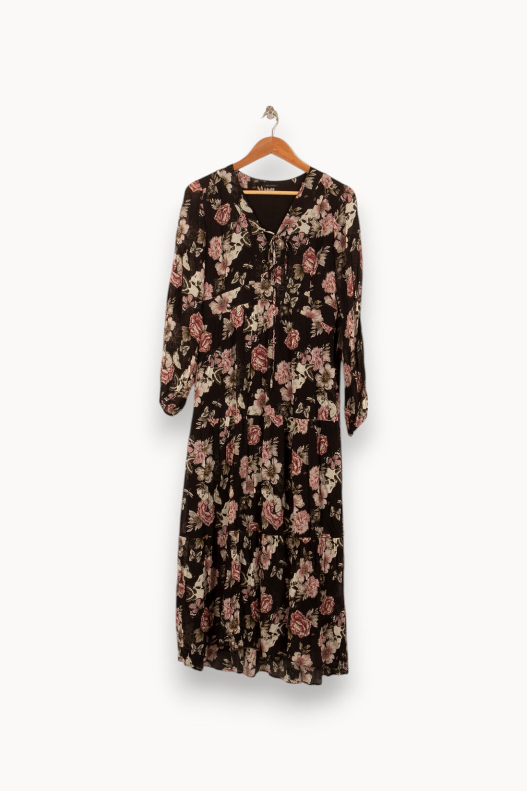 Robe Longue Noire et Fleurie - Taille M/38 de la marque IKKS | PARAD55138 - Vendu par Paradigme - Image 2