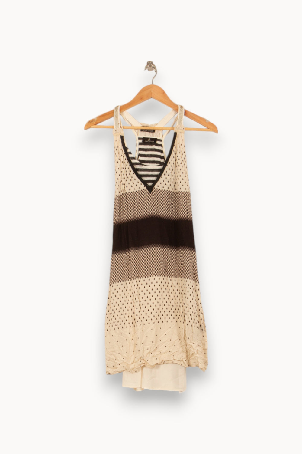 Robe Midi Beige et Noire - Taille XS/34 de la marque One Step | PARAD55145 - Vendu par Paradigme - Image 2