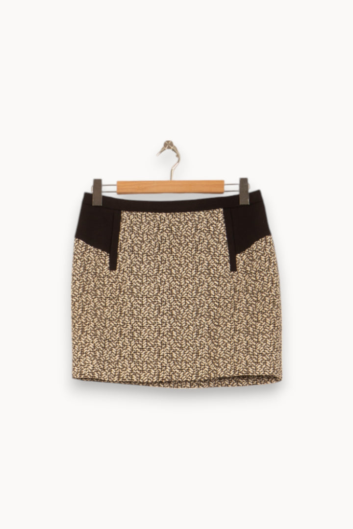 Jupe Courte Noire et Beige - Taille L/40 de la marque Comptoir des Cotonniers | PARAD55148 - Vendu par Paradigme - Image 2