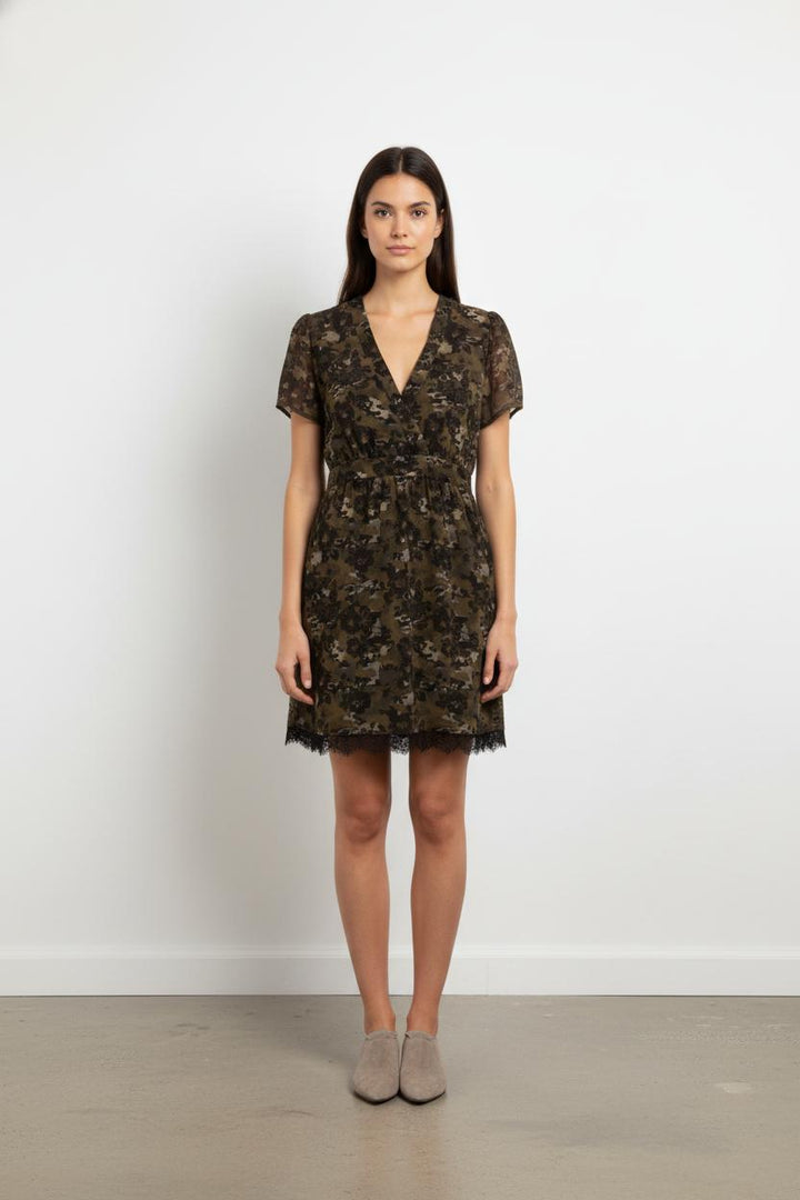 Robe Courte Verte et Noire - Taille L/40