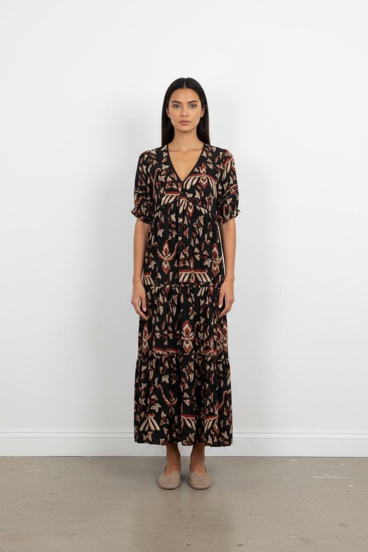 Robe Longue Noire et Rouge - Taille S/36