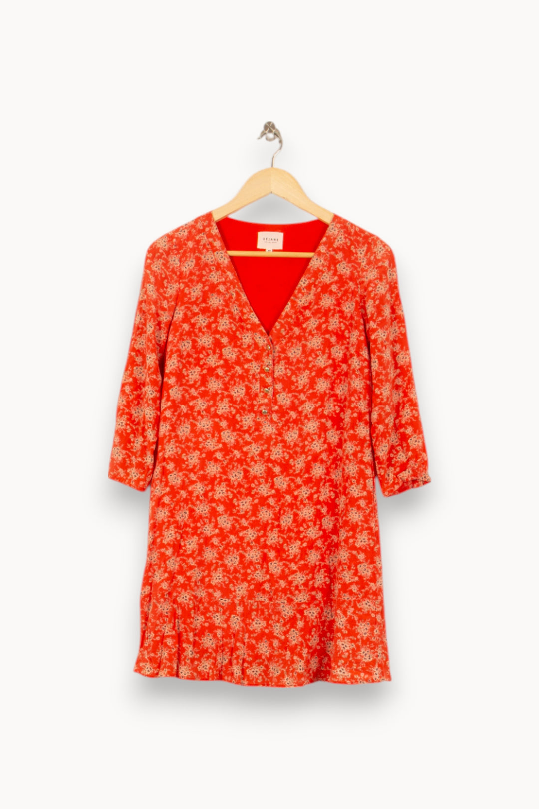 Robe Fleurie Rouge et Blanche - Taille S/36 de la marque Sézane | PARAD55164 - Vendu par Paradigme - Image 2