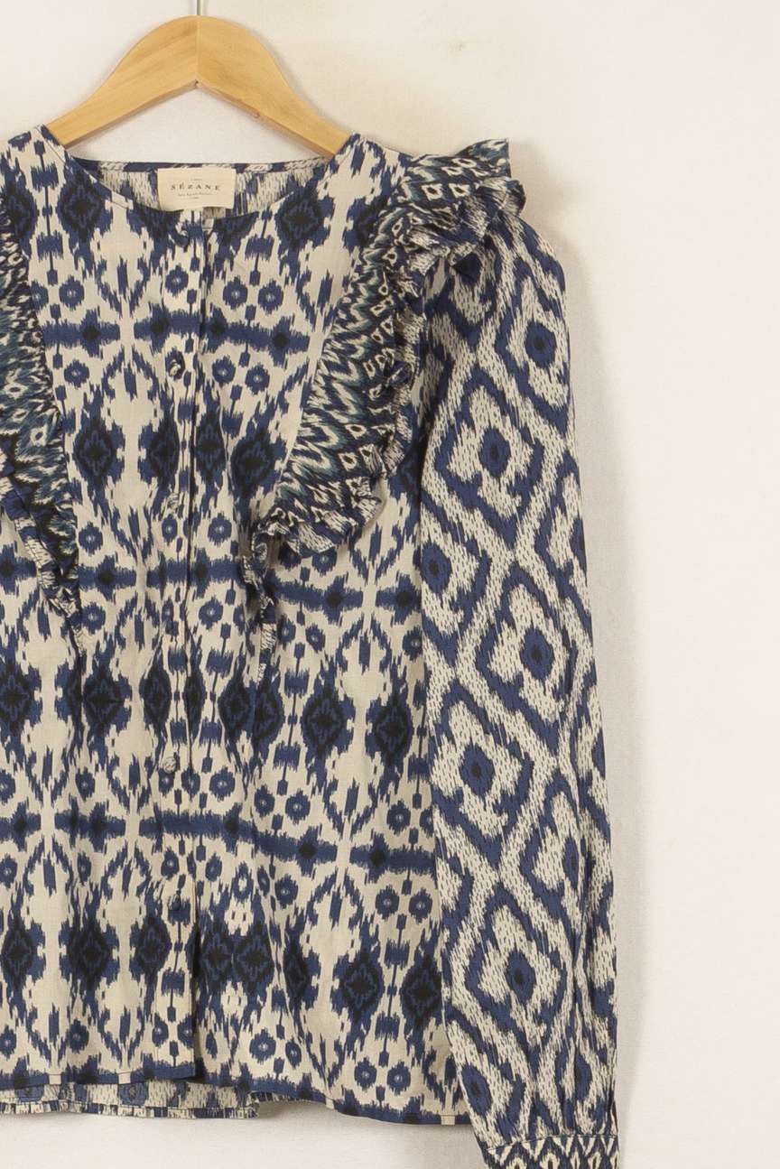 Blouse Bleu et Blanc - Taille S/36 de la marque Sézane | PARAD55166 - Vendu par Paradigme - Image 3