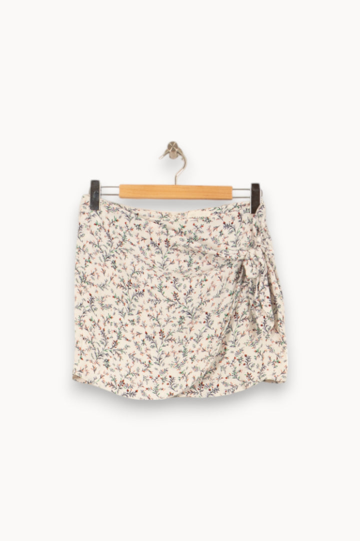 Jupe Portefeuille Blanche à Fleurs - Taille L/40 de la marque Sézane | PARAD55168 - Vendu par Paradigme - Image 2