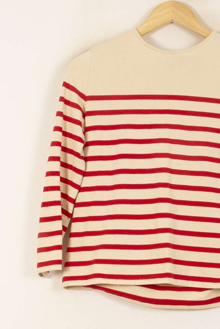 Marinière Rouge et Beige - Taille S/36 de la marque Sézane | PARAD55171 - Vendu par Paradigme - Image 3