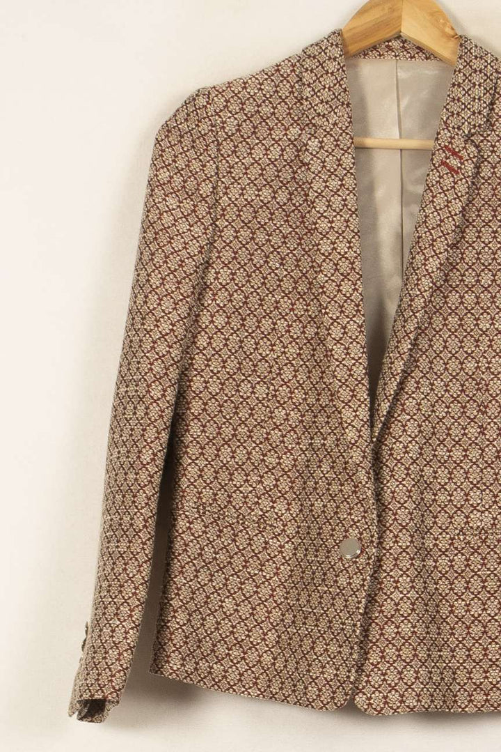 Veste de tailleur Bordeaux et Beige - Taille M/38 de la marque The Kooples | PARAD55176 - Vendu par Paradigme - Image 3