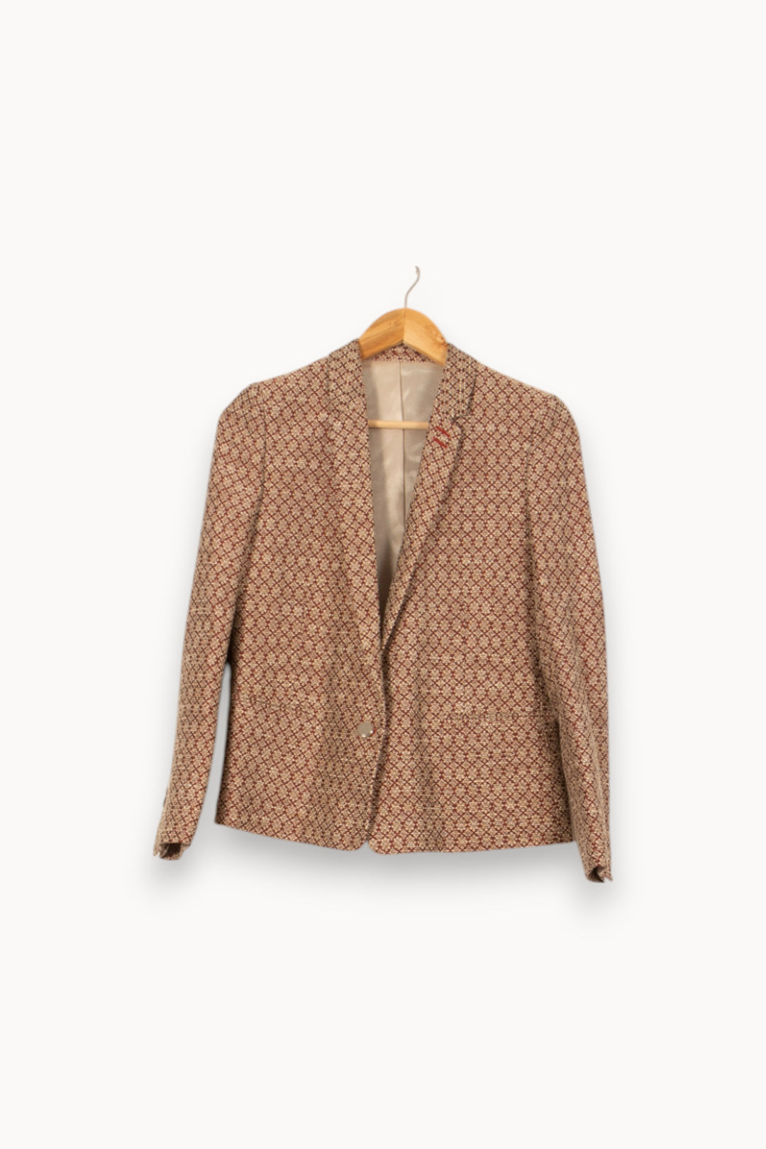 Veste de tailleur Bordeaux et Beige - Taille M/38 de la marque The Kooples | PARAD55176 - Vendu par Paradigme - Image 2