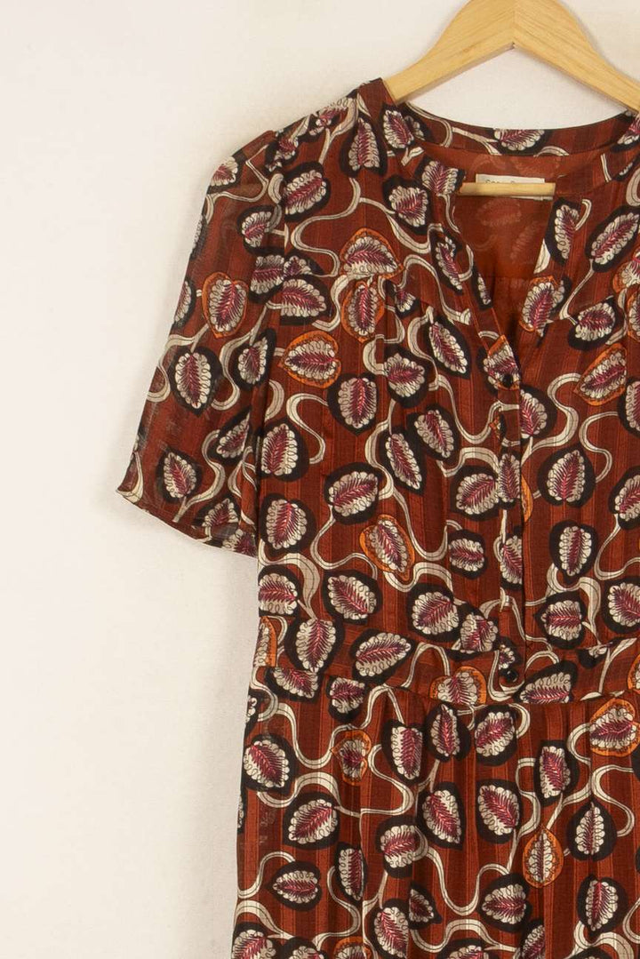 Robe Longue Marron et Beige - Taille S/36 de la marque Sessùn | PARAD55179 - Vendu par Paradigme - Image 3