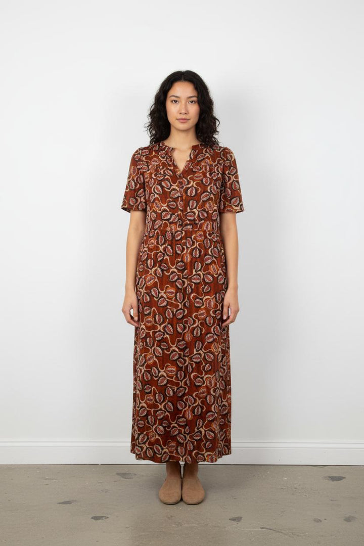 Robe Longue Marron et Beige - Taille S/36