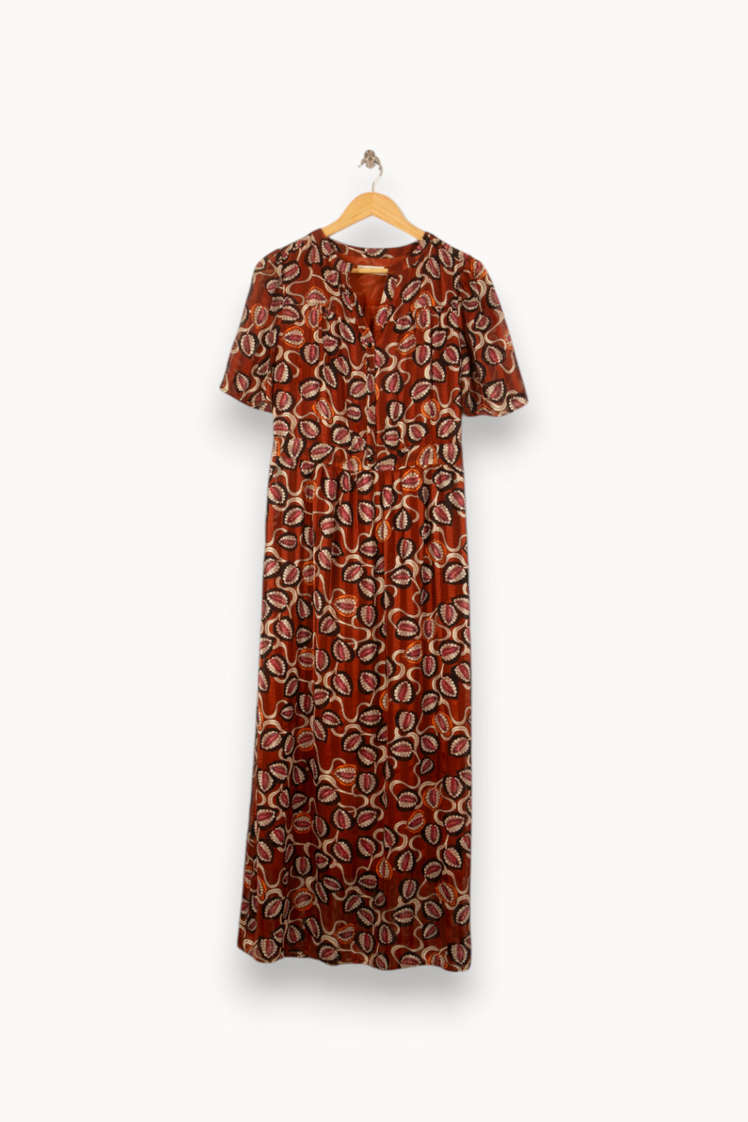 Robe Longue Marron et Beige - Taille S/36 de la marque Sessùn | PARAD55179 - Vendu par Paradigme - Image 2