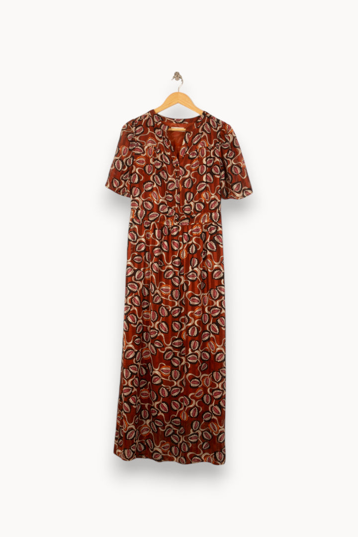 Robe Longue Marron et Beige - Taille S/36 de la marque Sessùn | PARAD55179 - Vendu par Paradigme - Image 2