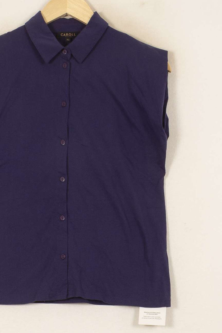 Chemisier Sans Manches Bleu - Taille XS/34 de la marque Caroll | PARAD55186 - Vendu par Paradigme - Image 3