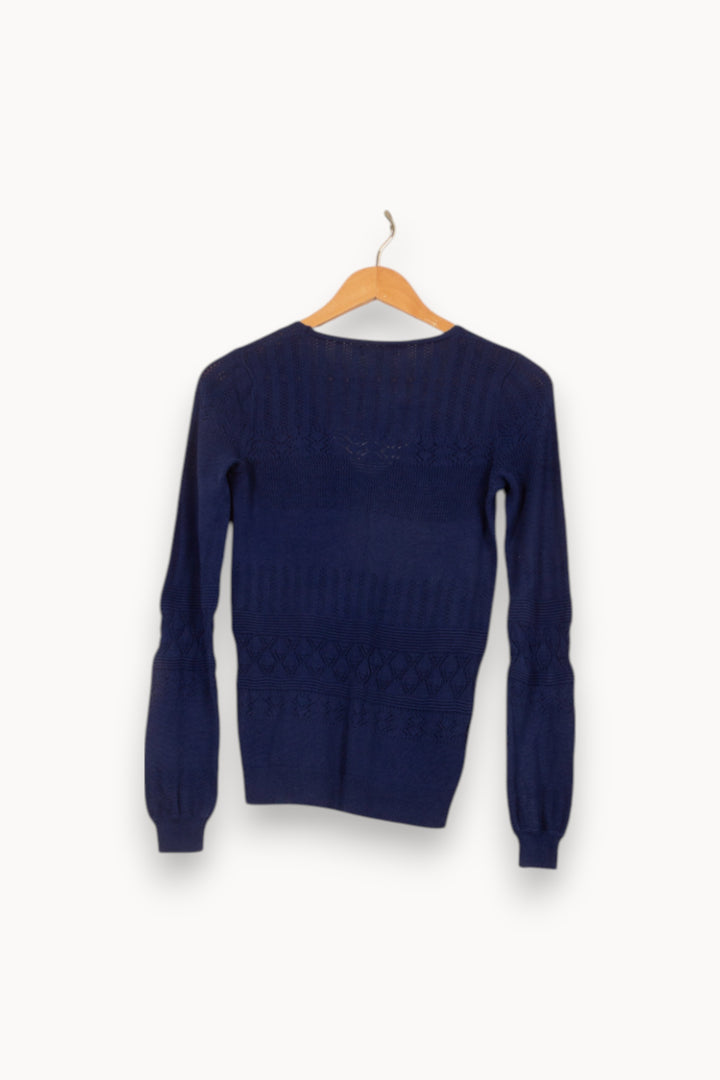 Pull Bleu - Taille XS/34 de la marque Caroll | PARAD55189 - Vendu par Paradigme - Image 4