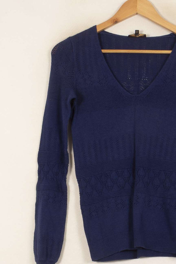 Pull Bleu - Taille XS/34 de la marque Caroll | PARAD55189 - Vendu par Paradigme - Image 3