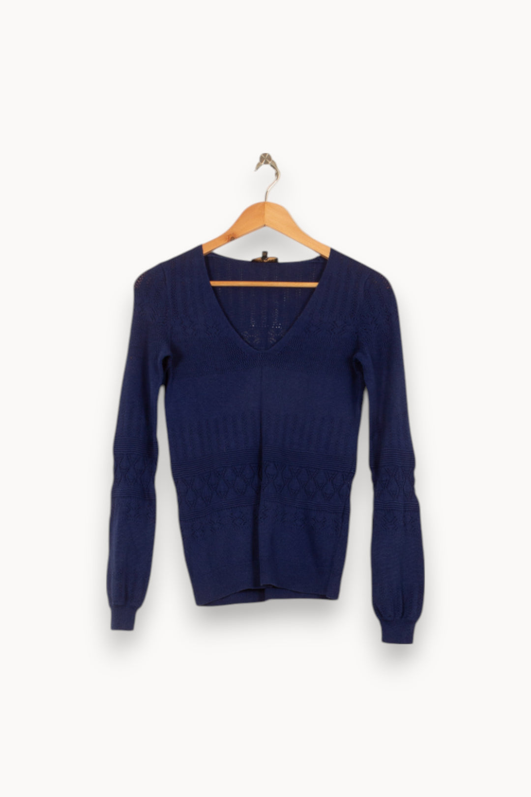 Pull Bleu - Taille XS/34 de la marque Caroll | PARAD55189 - Vendu par Paradigme - Image 2
