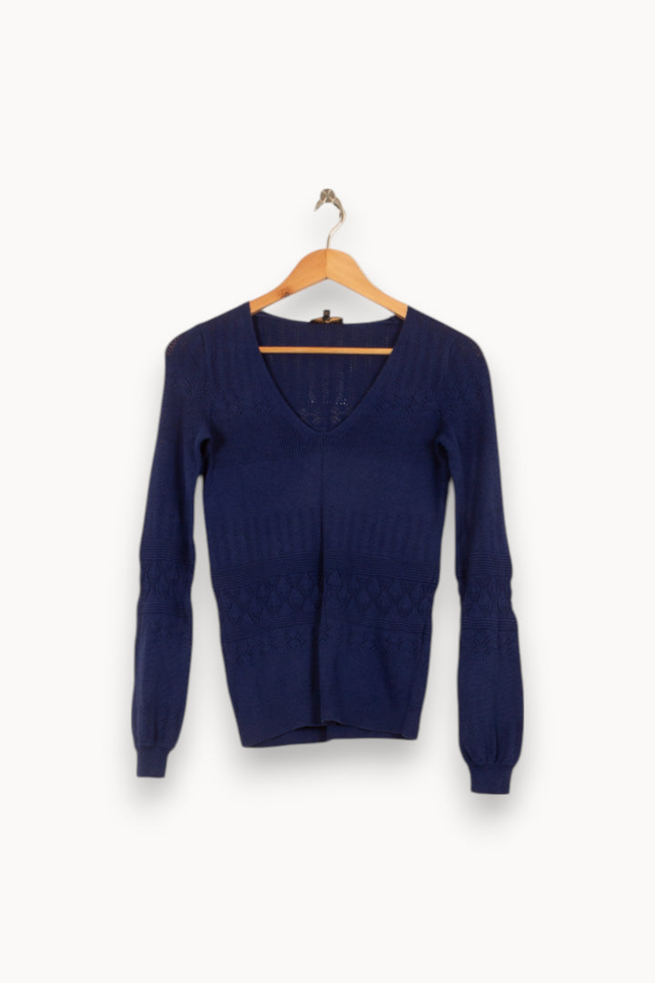 Pull Bleu - Taille XS/34 de la marque Caroll | PARAD55189 - Vendu par Paradigme - Image 2