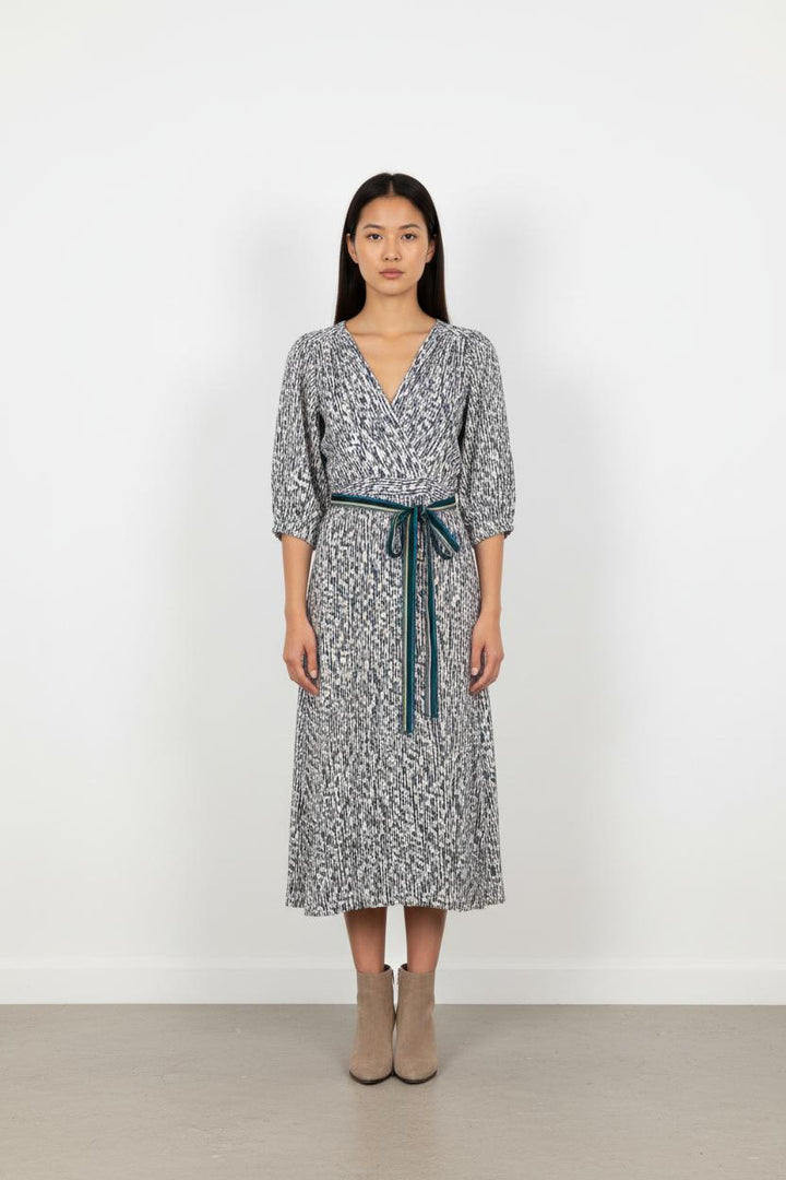 Robe Longue Blanche et Bleue - Taille XS/34