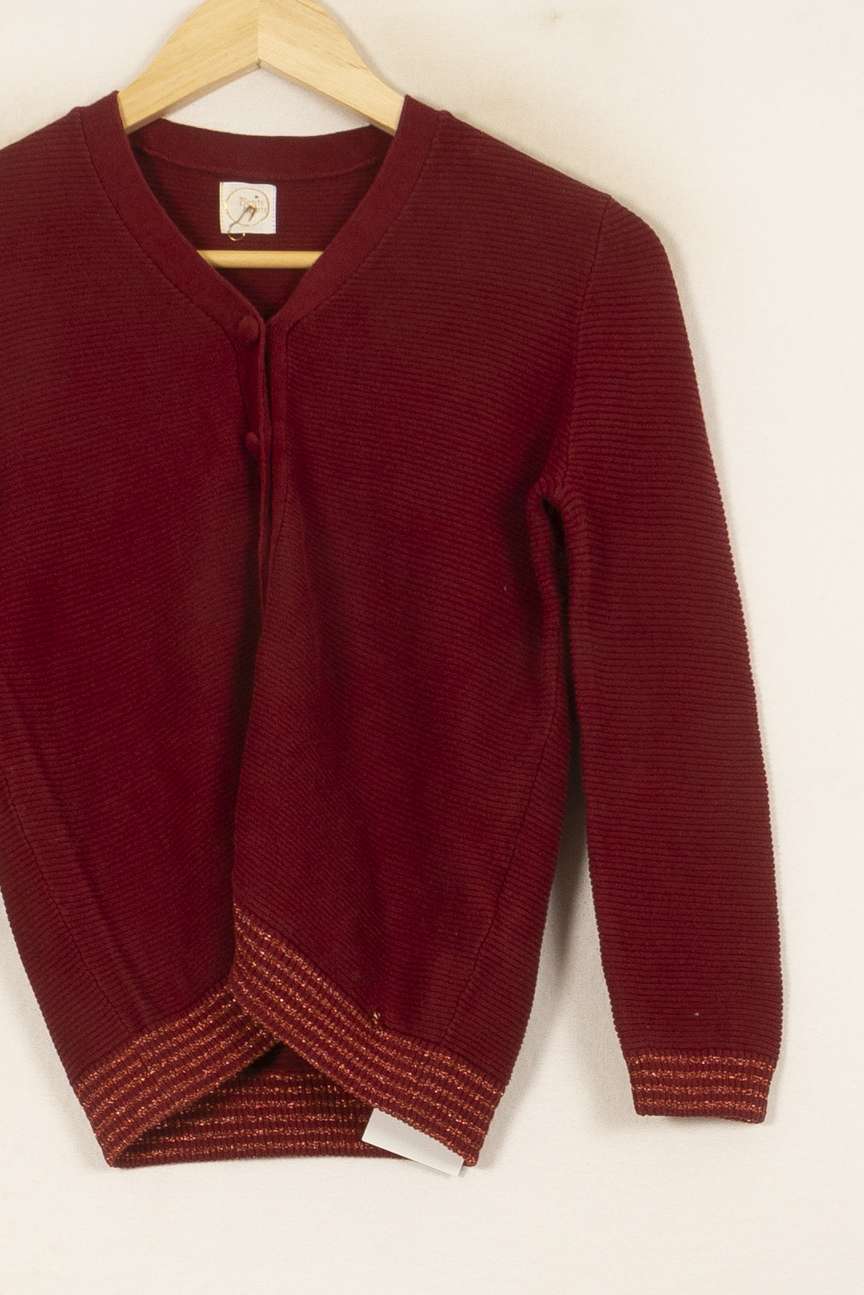 Cardigan Bordeaux - Taille XS/34 de la marque Des petits hauts | PARAD55192 - Vendu par Paradigme - Image 3