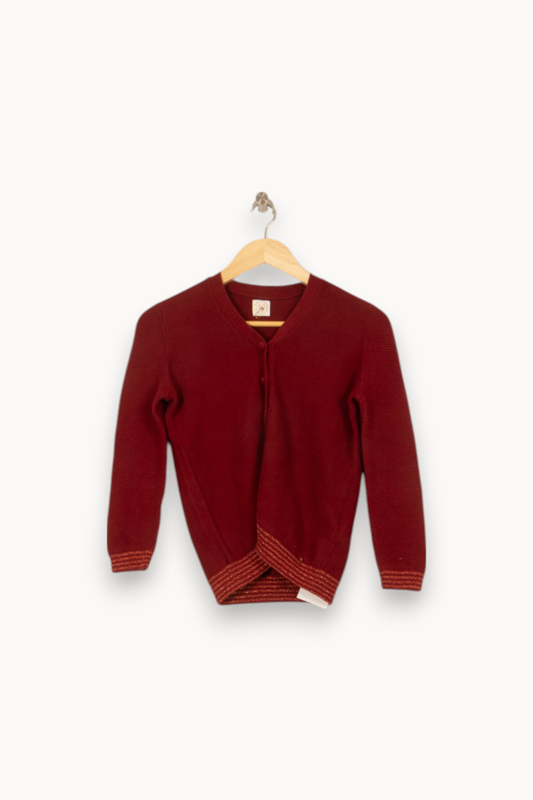 Cardigan Bordeaux - Taille XS/34 de la marque Des petits hauts | PARAD55192 - Vendu par Paradigme - Image 2