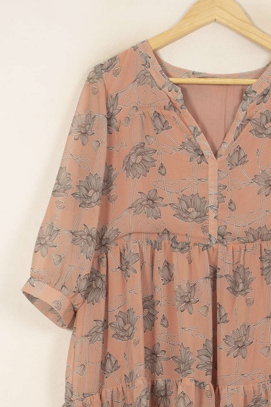 Robe Courte Rose et Grise - Taille L/40 de la marque Sud express | PARAD55197 - Vendu par Paradigme - Image 3
