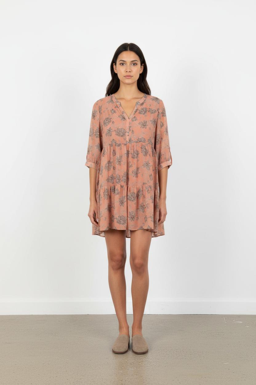 Robe Courte Rose et Grise - Taille L/40
