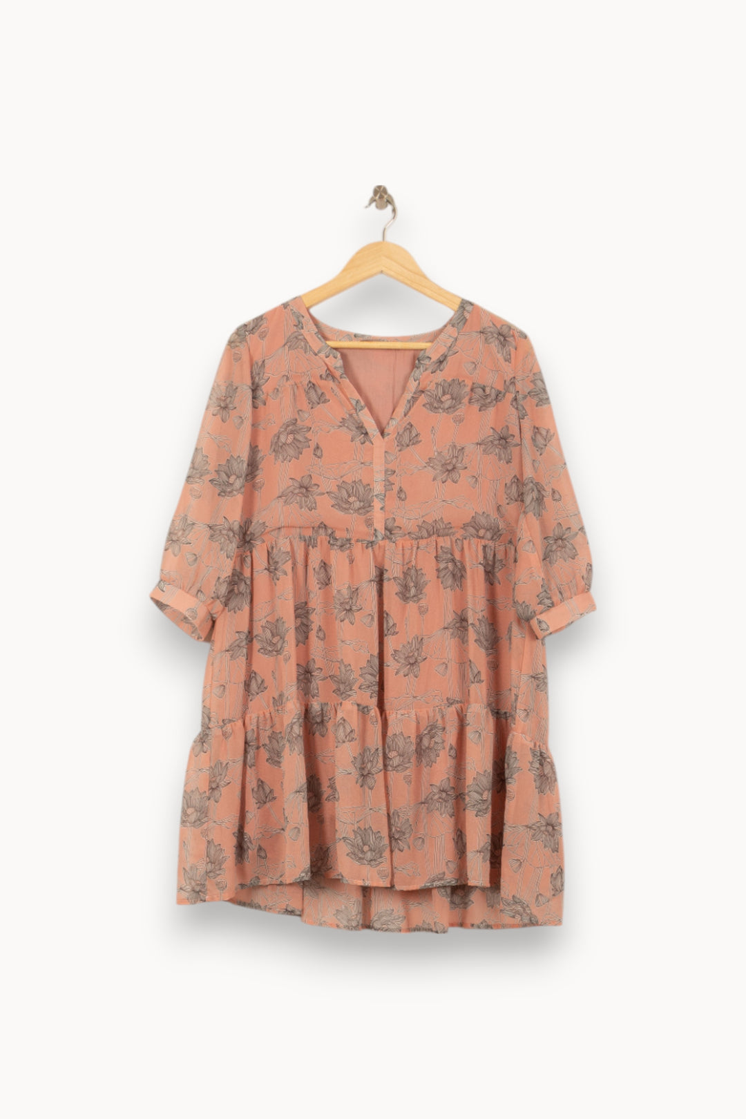 Robe Courte Rose et Grise - Taille L/40 de la marque Sud express | PARAD55197 - Vendu par Paradigme - Image 2