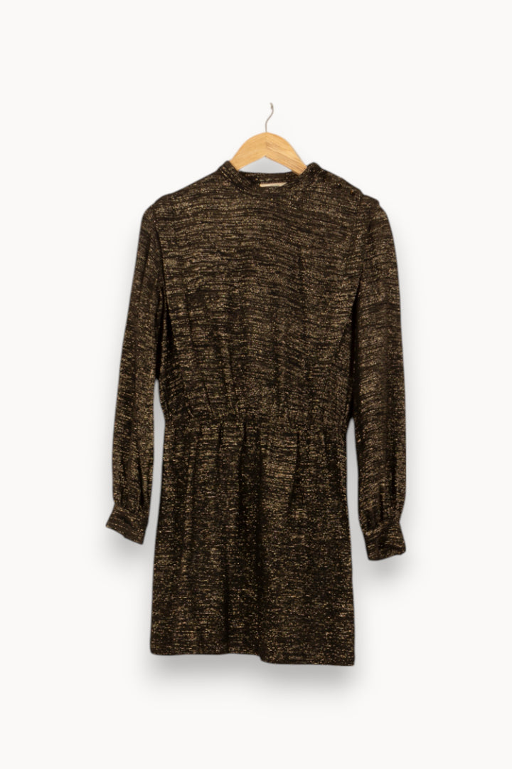 Robe Courte Noire et Dorée - Taille S/36 de la marque Sézane | PARAD55200 - Vendu par Paradigme - Image 2