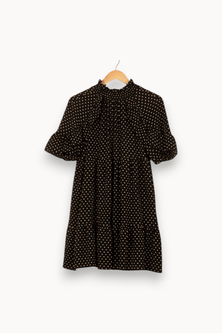 Robe Courte Noire à Pois Blancs - Taille S/36 de la marque Sessùn | PARAD55201 - Vendu par Paradigme - Image 4