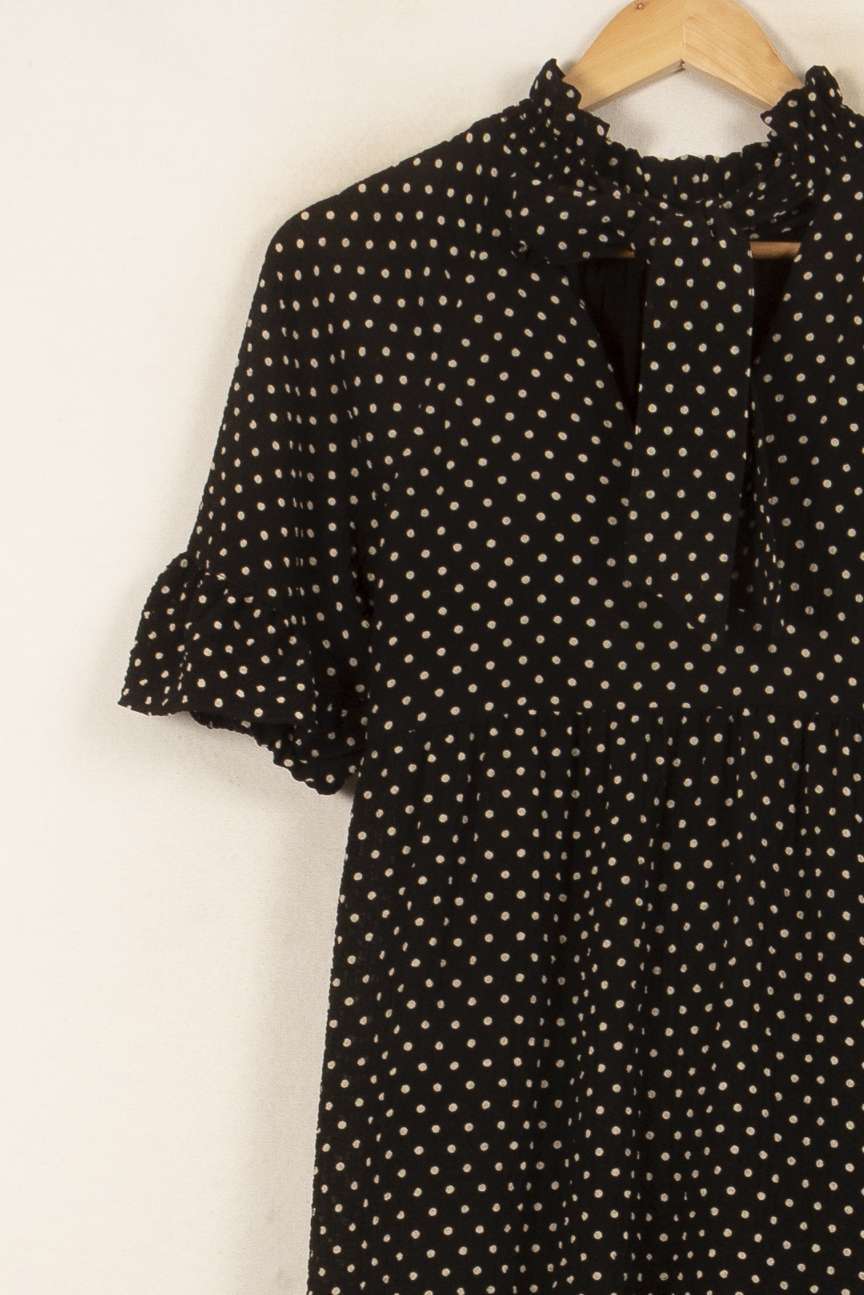 Robe Courte Noire à Pois Blancs - Taille S/36 de la marque Sessùn | PARAD55201 - Vendu par Paradigme - Image 3