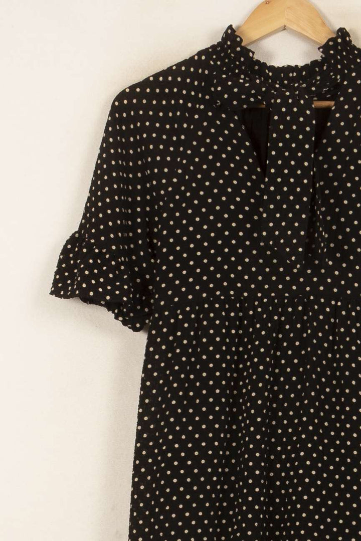 Robe Courte Noire à Pois Blancs - Taille S/36 de la marque Sessùn | PARAD55201 - Vendu par Paradigme - Image 3