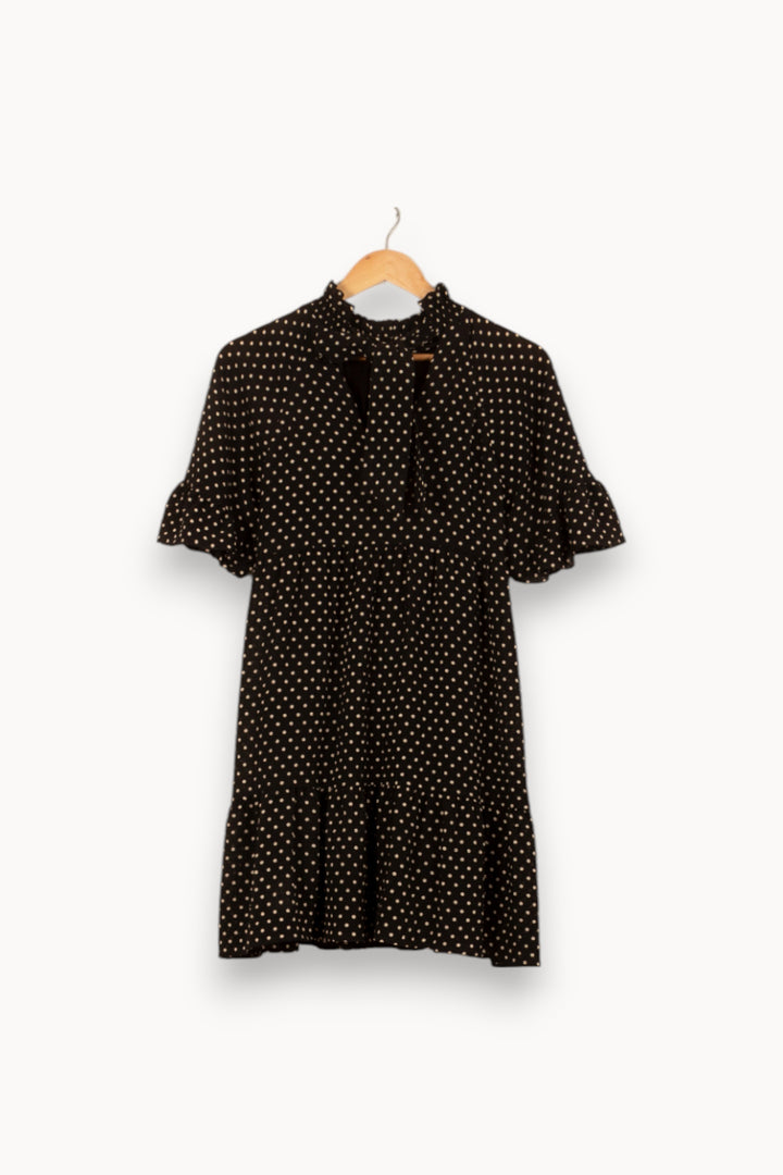 Robe Courte Noire à Pois Blancs - Taille S/36 de la marque Sessùn | PARAD55201 - Vendu par Paradigme - Image 2